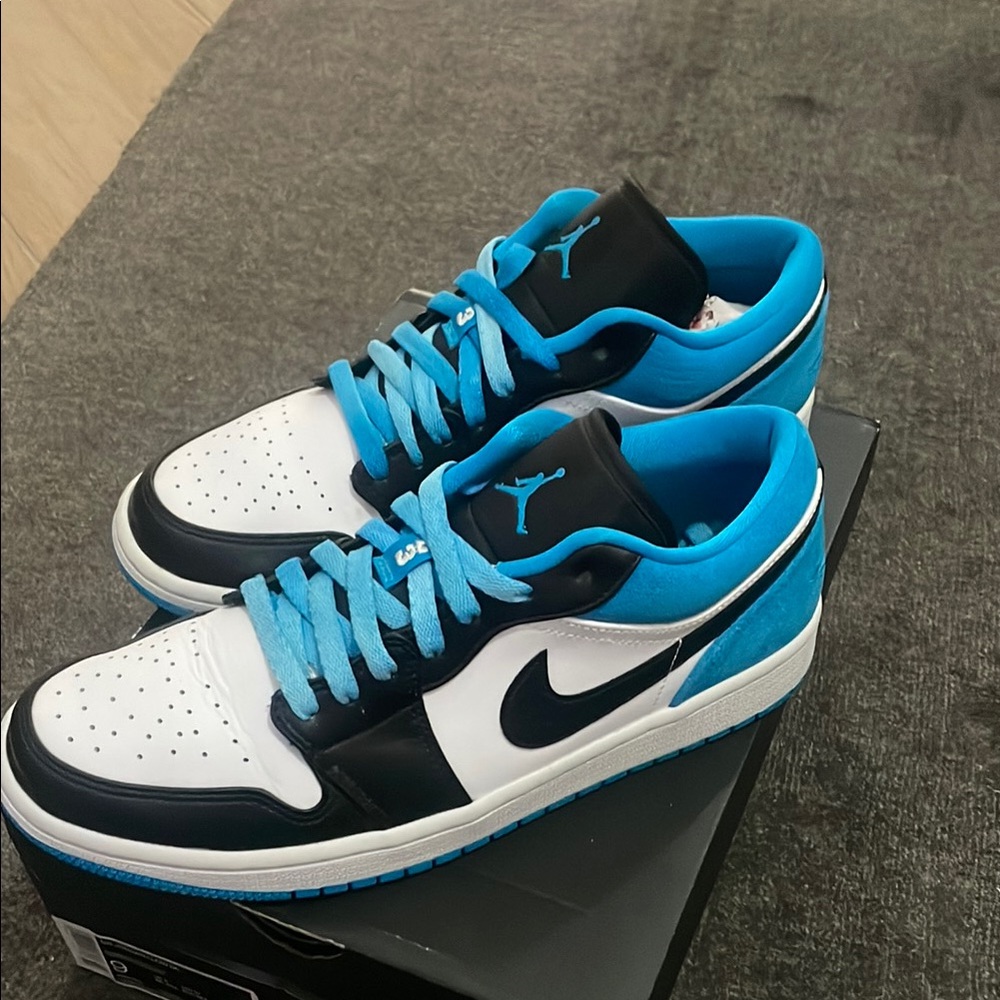 Air Jordan Low Sneakers in Blue and White “Laser Blue”
